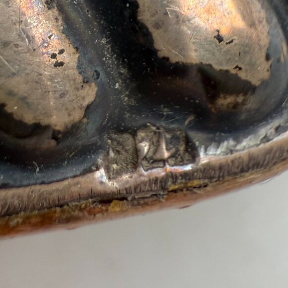 Sterling Silver Small Vintage Frame Wood Back marked 925 Rope Twist Repeat - Picture 7 of 7